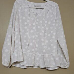 LOFT Cream Floral Blouse